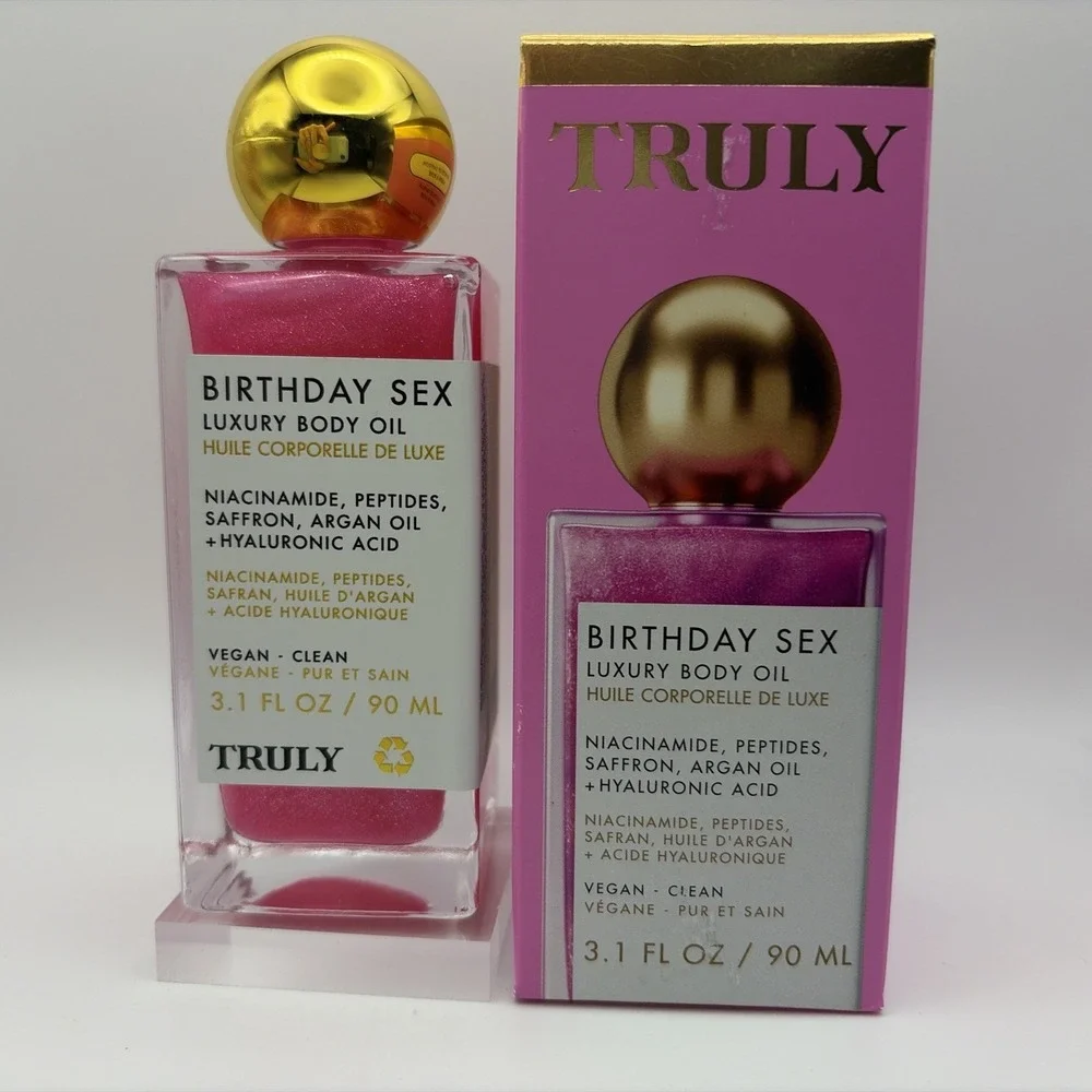 TRULY Birthday Sex Luxury Body Oil Vegan Hyaluronic Acid Boost 3.1 Oz / 90ML NEW